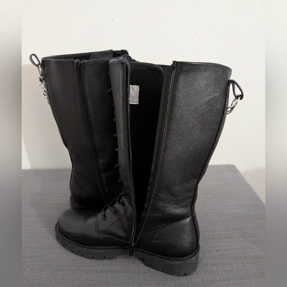 Dream Pairs knee high boots w/ removable charm chains, girls 5Y - Picture 7 of 9